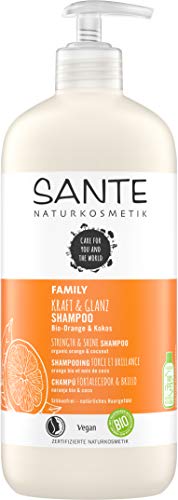 SANTE Naturkosmetik Kraft & Shine Shampoo Organic Orange & Coconut Natural Hair Care for Fine Hair