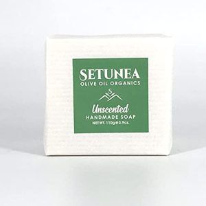 Setunea Organic Olive Oil Unscented Handmade Soap Bar 110g by WK Organics.
