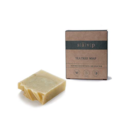 Sävp Cosmetics Tea Tree Soap Bar with Shea Butter – Natural Organic Vegan Essential Oils Bar