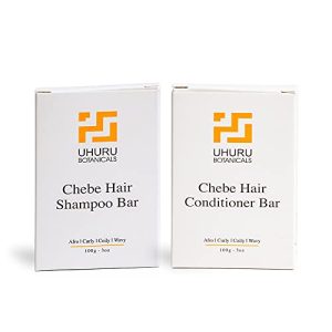 Uhuru Botanicals - Handmade Hair Shampoo and Conditioner Bar Set with Chebe Powder