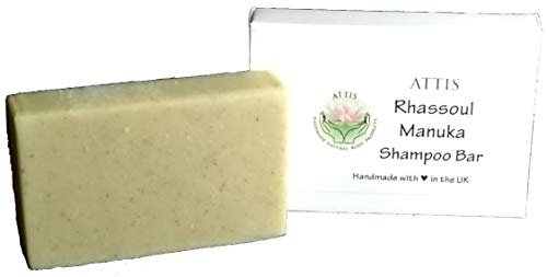 ATTIS Handmade Rhassoul Manuka Honey Shampoo Bar | with Kaolin Clay by WK Organics.