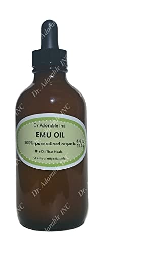Emu Oil 100% Pure Organic Moisturizing Oil For Face Skin Hair Growth Stretch Marks And More Fully Refined 4 Oz Glass Amber Bottle with Glass Dropper : Amazon.co.uk: Health & Personal Care