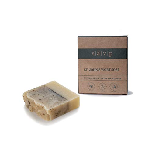 Sävp Cosmetics St. John’s Wort Soap Bar with Olive Oil and Shea Butter – Natural Organic Vegan Essential Oils Bar