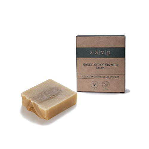 Sävp Cosmetics Honey and Goats Milk Soap Bar with Olive Oil and Shea Butter – Natural Organic Essential Oils Bar