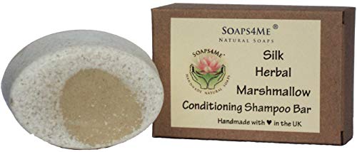 ATTIS Handmade Silk Herbal Marshmallow Conditioning Shampoo Bar | with Shea Butter | Eucalyptus Essential Oil | Rhassoul Clay | Sulfate Free | Aloe Vera gel | For Men & Women by WK Organics.