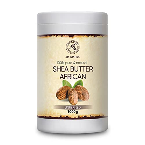 Unrefined Shea Butter 1000g - Cold Pressed - Africa - Ghana - 100% Pure & Natural Shea Butter Body Butter - Unrefined Raw - Intensive Care for the Face - Body - Hair by WK Organics.