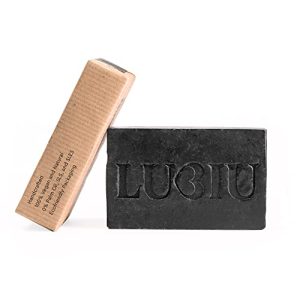 lubiu Activated Charcoal Soap Bar 100g Deep Detox - Natural & Vegan Anti-Breakout Black Soap for Face
