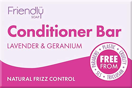Friendly Soap | Natural Conditioner Bar - Lavender & Geranium 95g | 3 x 95g (UK) by WK Organics. C