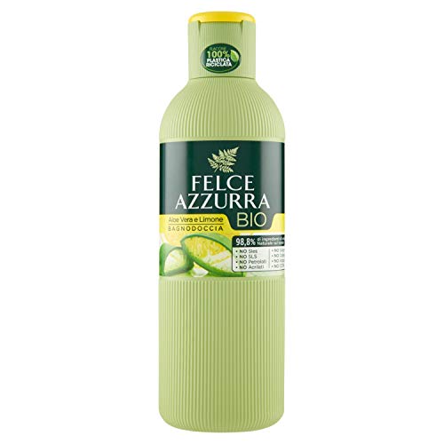 Felce Azzurra Organic Shower Bath Aloe Vera & Lemon - Shower Bath with Fresh Citrus Fragrance and Organic Aloe Vera - 100% Recyclable Packaging - 1 Pack (1 x 500 ml) by WK Organics.