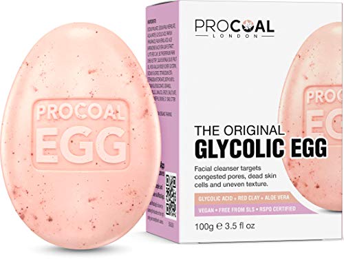 Glycolic Egg Facial Cleansing Soap 100g by Procoal - Glycolic Acid Cleanser For Rejuvenated