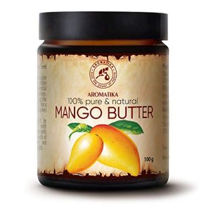 Mango Butter Refined 100g - Mangifera Indica Seed Butter - Indonesia - 100% Pure & Natural - Glass Bottle - for Beauty - Massage - Wellness - Cosmetics - Body Mango Butter by WK Organics.