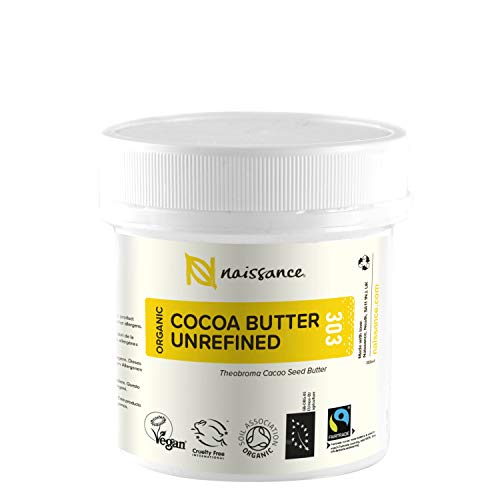 Naissance Organic & Fairtrade Unrefined Cocoa Butter (no. 303) 100g - Pure