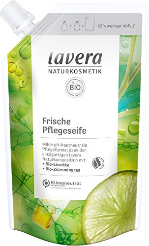 lavera Refill Bag Fresh Care Soap Organic Lime & Organic Lemongrass Mild Cleansing Vegan pH Neutral Pack of 6 x 500 ml by WK Organics.