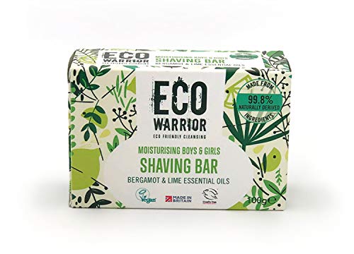 Little Soap Company Solid Shaving Bar - Moisturising Boys and Girls Shave Soap | Bergamot and Lime Essential Oils