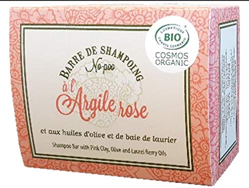 Alepia No-Poo Shampoo Bar with Organic Pink Clay 125 g Certified Organic Cosmos Eliminates Dandruff