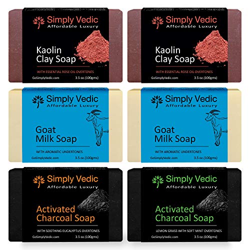 Simply Vedic 6-Pack Herbal Soap Bar Collection For Body