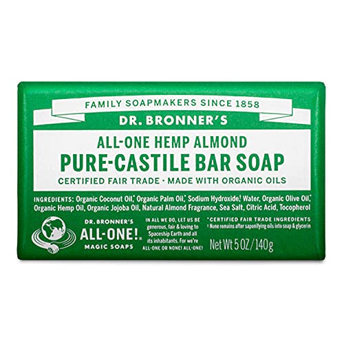 Dr Bronners Organic Almond Soap Bar 140g by WK Organics.