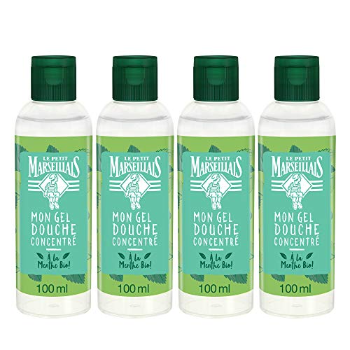 Le Petit Marseillais Concentrated Shower Gel 100 ml Mint Leaf Pack of 4 by WK Organics.