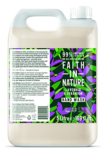 Faith In Nature Lavender & Geranium Hand Wash - 5000ml by WK Organics.