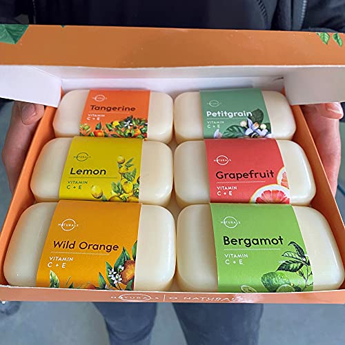 O Naturals 6 Pc Citrus Bar Soap Collection Vegan Body Soap Organic Ingredients Acne Face Cleanser Vitamin E & C Moisturizing Natural Soap Creamy Lather Triple Milled Gift Set Women & Men 680g Total at WK Organics UK online shop in: Beauty C