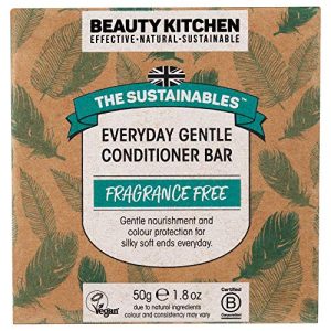 Beauty Kitchen The Sustainables Everyday Gentle Fragrance-Free Hair Conditioner Bar for All Hair Types - Silky Soft Vegan Haircare - 50g Bar - Up to 70 Washes - Eco-friendly and Sustainable Products by WK Organics.