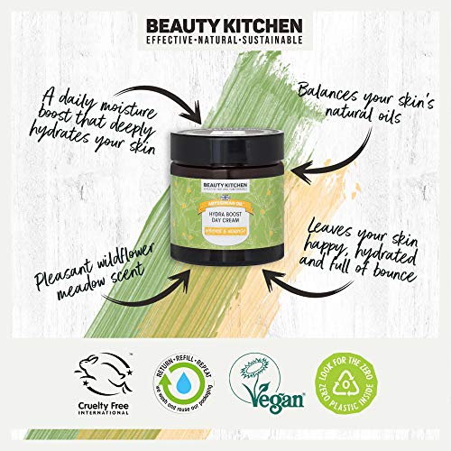 Beauty Kitchen Abyssinian Oil Complete Hydra Boost Kit for Face with Organic Ultra-Hydrating Plant Seed Oils - Vegan Day Cream/Cleanser/Oil/Sponge - Sustainable Vegan Gifts - Eco-friendly Products by WK Organics. B
