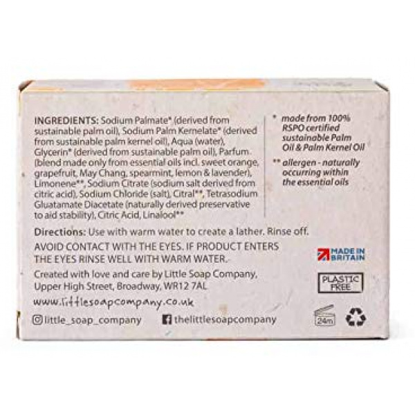 Little Soap Company Naturals Range - Bar Soap | Refreshing Cleansing Soap bars (Sweet Orange) by WK Organics UK B