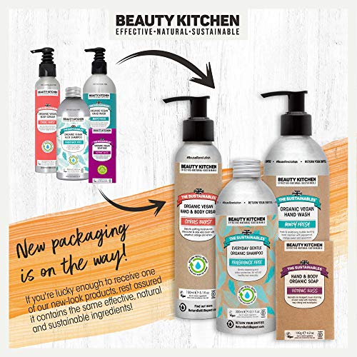 Beauty Kitchen The Sustainables Everyday Gentle Fragrance-Free Organic Vegan Shampoo & Conditioner Bundle with Aloe Vera for All Hair Types - Refillable Eco-friendly Aluminium Bottles - Gift Set by WK Organics. C
