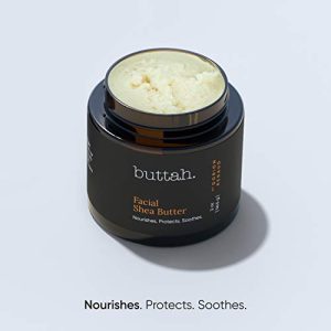 Buttah Skin by Dorion Renaud Facial Shea Butter 2oz - 100% All Natural & Organic Solid Pure Whipped Virgin Raw African Shea Butter - Best Face Moisturizer for Melanin Rich Skin - Black Owned Skincare by WK Organics. B