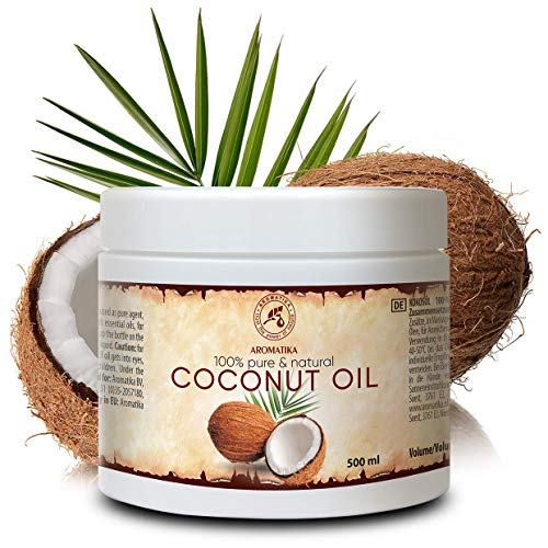 Coconut Oil 500ml - Cocos Nucifera Oil - Indonesia - 100% Pure & Natural Cold Pressed - Best Benefits for Skin Hair Face Body Care - Unrefined Coconut Oils by WK Organics. C