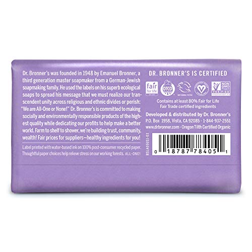 Dr. Bronner's Organic All-One Hemp Lavender Pure-Castile Soap Bar by WK Organics. C