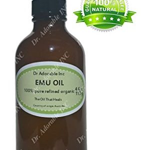 Emu Oil 100% Pure Organic Moisturizing Oil For Face Skin Hair Growth Stretch Marks And More Fully Refined 4 Oz Glass Amber Bottle with Glass Dropper : Amazon.co.uk: Health & Personal Care C