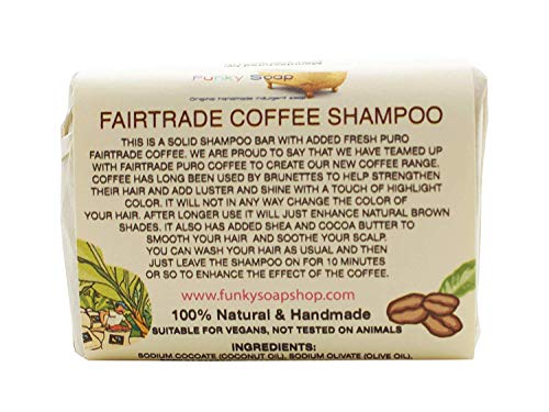 Funky Soap Fair-trade Coffee Shampoo Bar 100% Natural Handmade