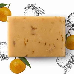 Écrin De Fleur | Certified Organic Mandarin Soap Bar | Handmade in France | Pleasant Tangerine Essential Oil Scent with Petals of Calendula Flower | Cold Process | Palm Oil Free | Pack of 2 x 100g by WK Organics. B