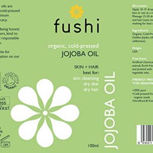 Fushi Organic Jojoba Oil 100 ml | Fresh-Pressed| Rich in Vitamin E | Best for Skin Cleansing