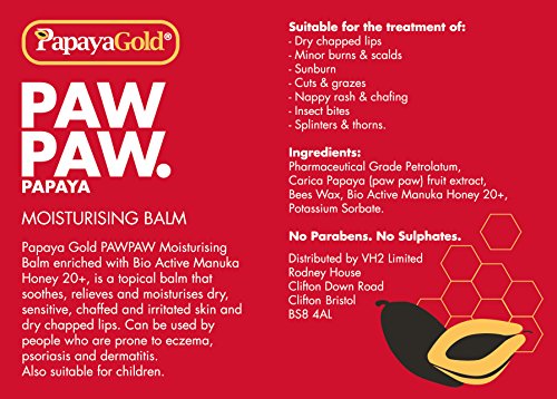 PapayaGold Paw Paw Moisturising Balm by WK Organics. B
