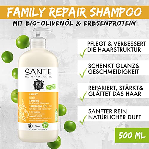 SANTE FAMILY Shampoo Organic Olive Oil & Pea Protein 500 ml by WK Organics. B