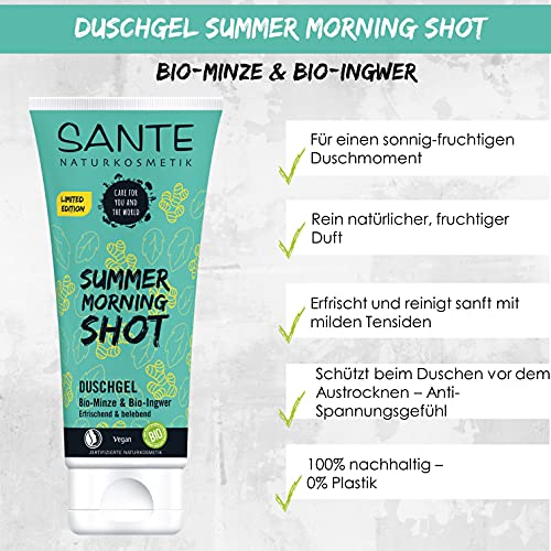 SANTE Summer Morning Shot Organic Mint & Organic Ginger Shower Gel 200 ml by WK Organics. B