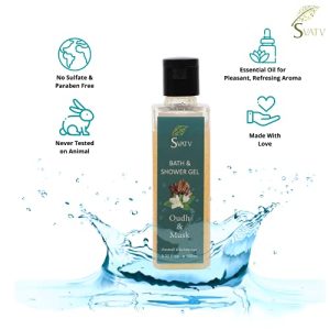 SVATV BATH & SHOWER GEL Body Wash for Men & Women - Natural Body Wash with OUDH and MUSK - Head to Toe Body Shower Cleaner - Paraben & Sulfate Free Body Wash 3.38 fl.oz.100ml by WK Organics. B