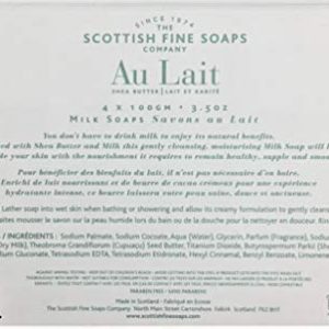 Scottish Fine Soaps Au Lait Shea Butter Milk Soaps 4 x 100 gm / 3.5oz by WK Organics. B
