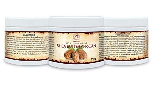 Shea Butter African 250g - Refined - Butyrospermum Parkii Butter - African -Ghana - 100% Pure & Natural - Sheabutter - Best for Hair - Skin - Lip - Face - Body care - Karite Shea Butter by WK Organics. C