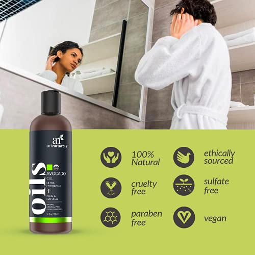 ArtNaturals USDA Organic Avocado Oil - (16 Fl Oz / 473ml) - Massage Oil & Moisturizer – 100% Pure Expeller Pressed