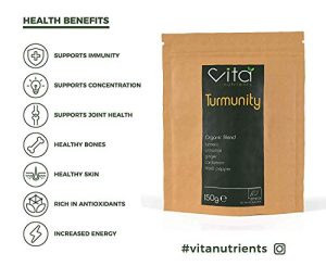 Vita Nutrients | Turmunity | Premium Organic Superfood Powder 150g | Vegan & Gluten Free | Great Taste Awarded | Rich Ayurveda Blend | Turmeric