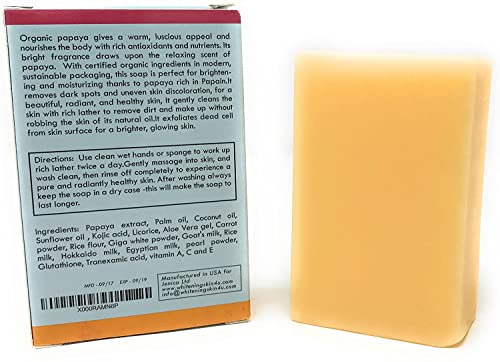Skin Lightening Brightening Soap with Glutathione Kojic Acid Papaya Vitamins Anti Acne Anti Aging Face Moisturizer 200 g to lighten blemishes dark spots Prevent Pimples and remove blackheads at WK Organics UK online shop in: Beauty