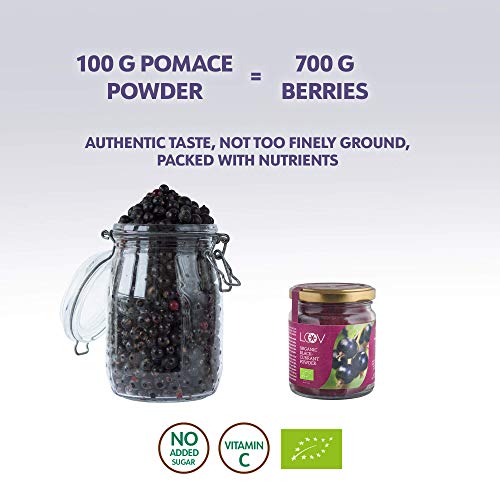 LOOV Organic Blackcurrant Powder (Pomace Powder)