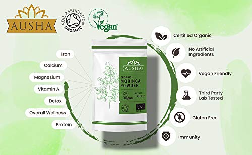 AUSHA Organic Moringa Leaf Powder 200g |Dietary Fibre