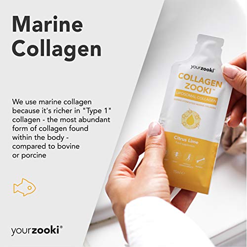 YourZooki - Collagen Zooki - Marine Liquid Collagen Sachets - Hydrolysed Marine Collagen Peptides - Support Skin