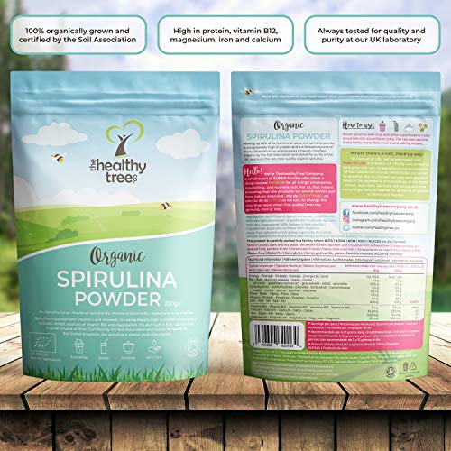 Organic Spirulina Powder by TheHealthyTree Company for Vegan Juices and Smoothies - High in Vitamin B12