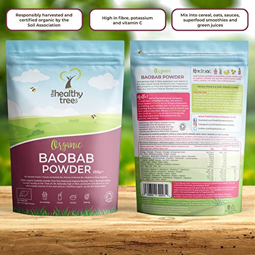 Organic Baobab Powder by TheHealthyTree Company for Vegan Smoothies and Juices - High in Vitamin C