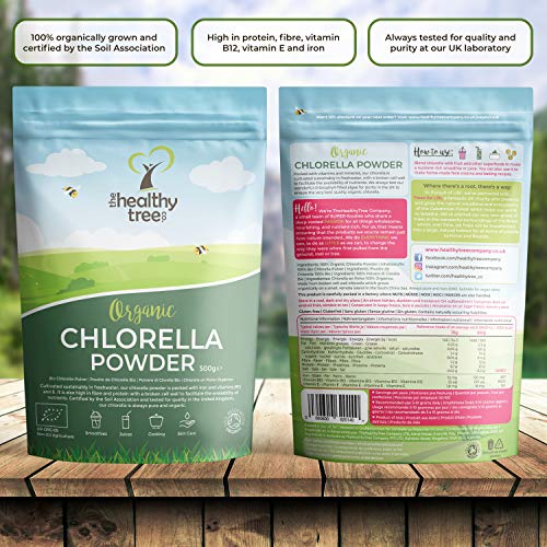 Organic Chlorella Powder by TheHealthyTree Company for Juices and Smoothies - High in B12